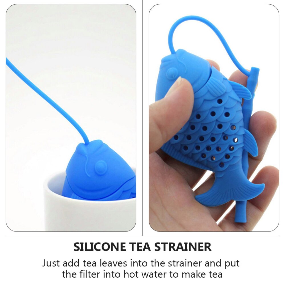 4 Stuks Leuke Siliconen Mode Thee-ei Filters Theezeven Little Fish Thee Leakers Thee Filters Voor Thee Huis