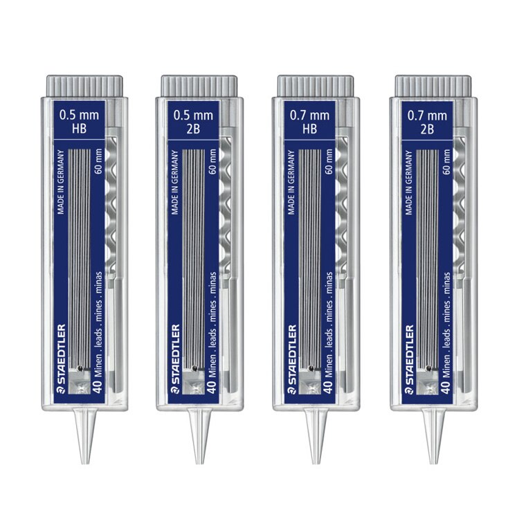 1 putki saksa staedtler 255 2b/hb 0.5mm 0.7mm mekaaninen kynätäyttö 40 johtoa per putki sopii kaikille tyypeille