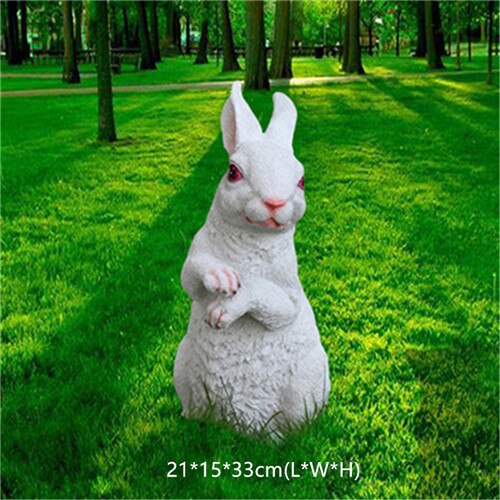 Large Resin Bunny Rabbit Figurines Garden Ornament Outdoor Art Yard Garden Animal Figurines Rabbits Decoration: 003