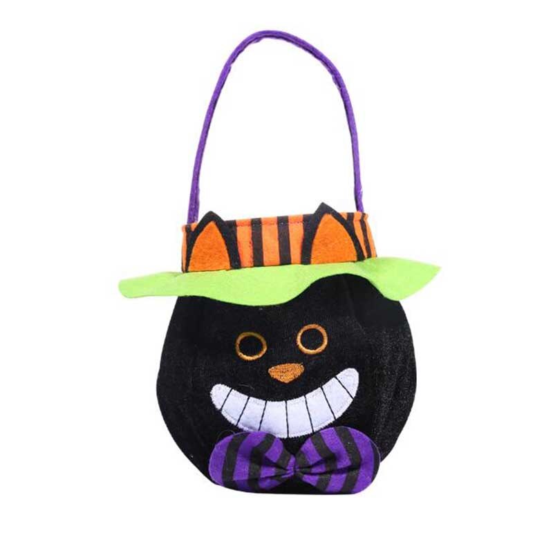 Halloween Pumpkin Candy Cute Bag For Kids Trick Or Treat Festival Party Favor Halloween Party Decoration Supplies: Black