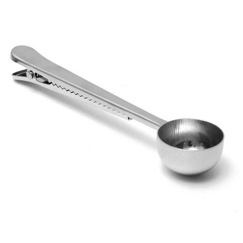 2-in-1 Coffee Scoop, Stainless Steel Long Handled Tea Spoon with Bag Clip