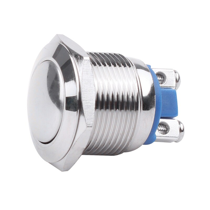 19mm Metal Push Button Switch IP66 Nickel Plated Brass Press Button Self Locking Normal Open High/Flat/Ball Rond Head Momentary