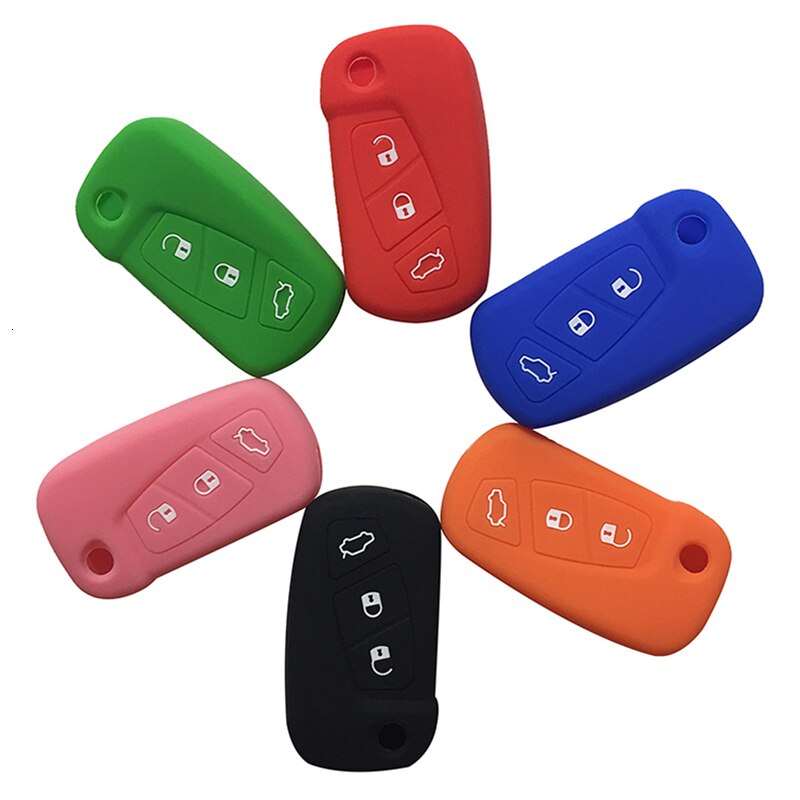 3 Button Flip Remote Key Case For Ford KA Streetka Vehicles Model Silicone Key Cover Car Accessories Holder Fob