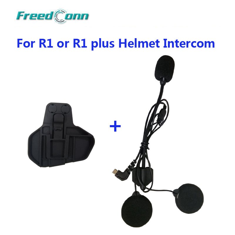 Headset Microfoon Mic &amp; Bracket Mount Klem Voor Freedconn R1/R1plus Helm Intercom Voor Open Gezicht Half Flip helm
