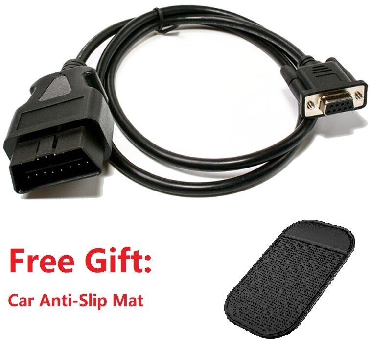 OBD2 16Pin to DB9 RS232 OBD2 Cable DB9 RS232 OBD2 Diagnostic Cable OBD2 16Pin to DB9 RS232 Female Free Car Anti-slip Mat