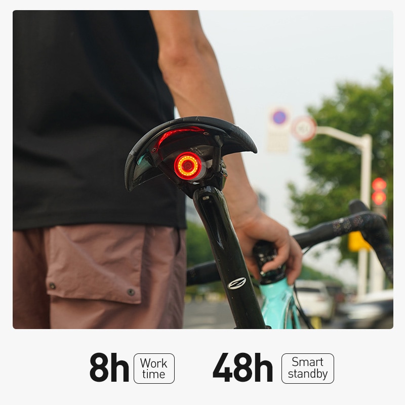 Bicycle Touch Smart Sensor Taillight Brake Vibration Induction Bike Rear Light USB Fast Charge MTB Road Bicycle Tail Light