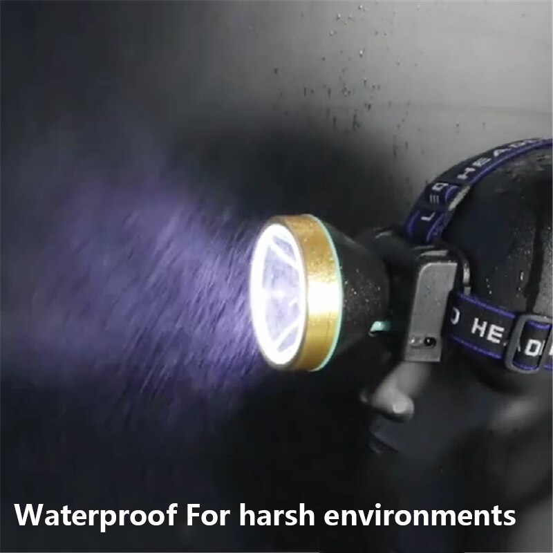 200000LM potente faro a LED ad alta potenza faro a LED ricaricabile batteria integrata torcia USB torcia per la pesca