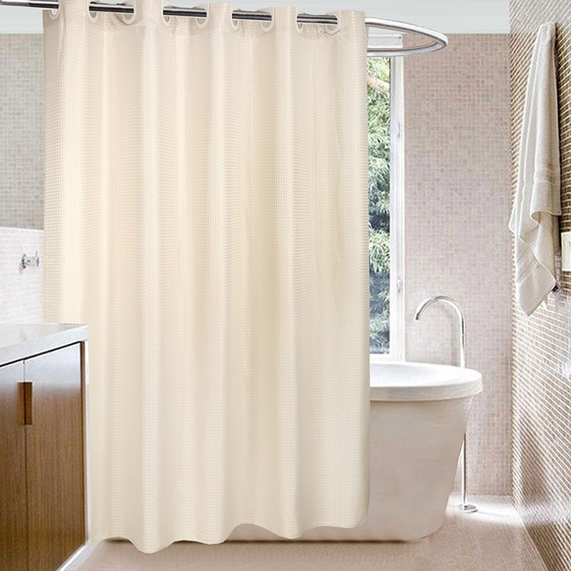 Modern Waterproof Polyester Bathroom Curtain With Hooks Solid Thick Mildew Resistant Bath Curtain Shower Curtains: 180*200cm