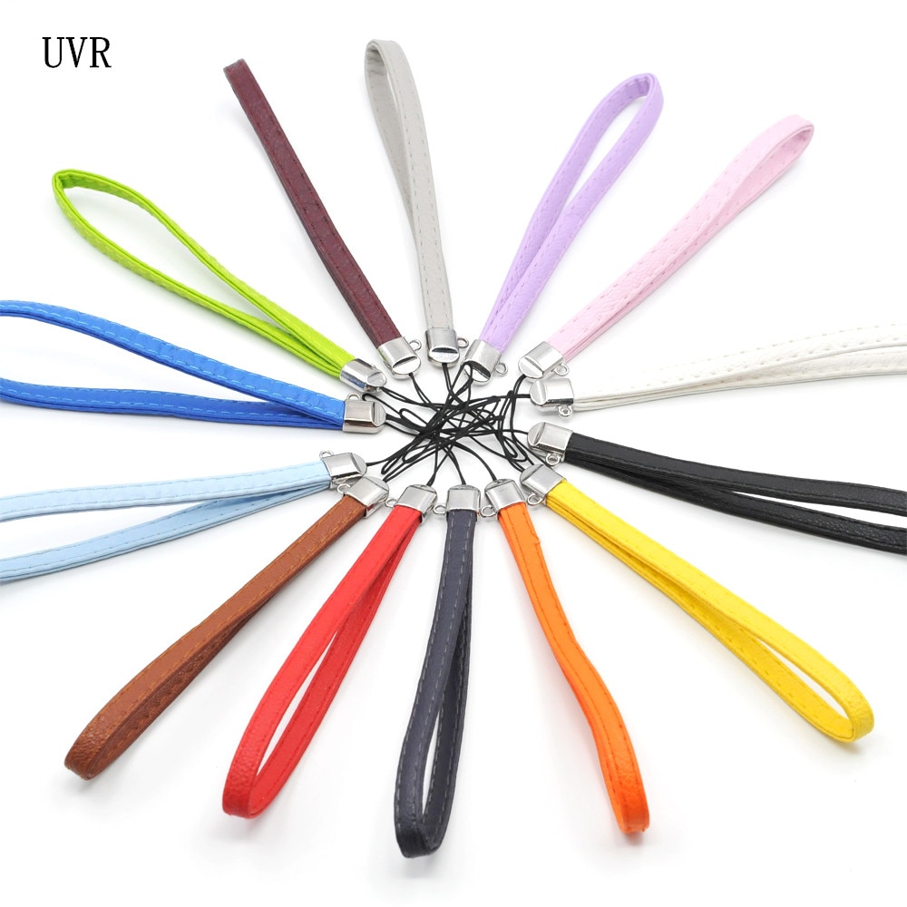 PU leather wrist hand cell phone mobile chain straps keychain Charm Cords DIY Hang Rope Lanyard For Keys Phone Decoration Straps