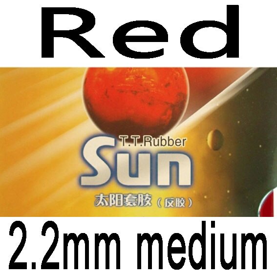 Bordtennis Gummi YINHE Sun Factory Tuned Pips-In med Svamp: Rød 2.2mm medium