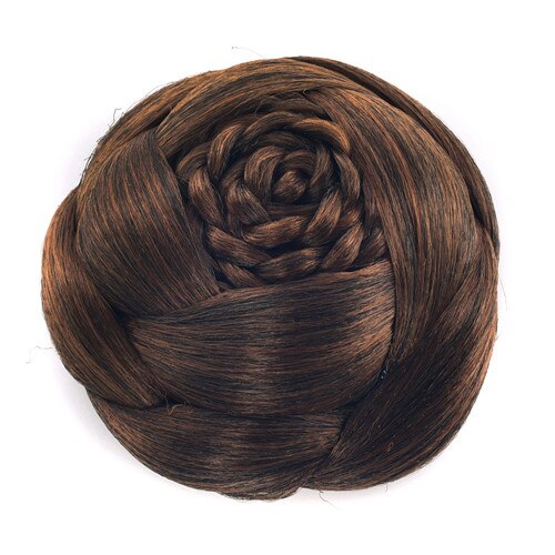 Gres włókno termoodporne kształt kwiatu czarne brązowe kobiety syntetyczne włosy bułeczki spinacz-w pleciony dama Chignons dla narzeczonych/impreza: 2009