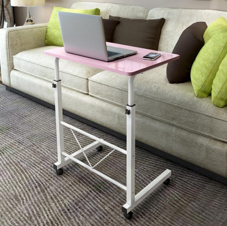 Computer Laptop Desk Height Adjustable Wooden Laptop Table Computer Standing Desk with Wheels