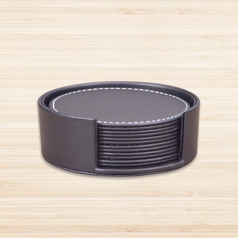 Pitebo 6 Stks/set Pu Innovatieve Ronde Lederen Thee Coaster Geïsoleerde Coaster Europese Stijl Thee Schotel Waterdicht Koffie Pad