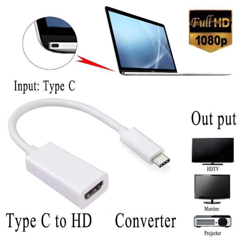 Type C HDMI Adapter Phone to TV Cable HDTV Video Converter for Samsung Galaxy S20 Ultra S10 S9 S8 Note10 9 For HUAWEI LG PC