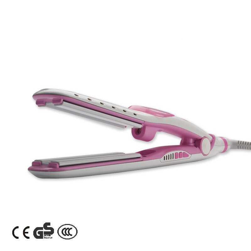 Fer à friser rond pour cheveux, étiquette privée, LCD, 10MM, fer à friser ultra fin en titane or Rose