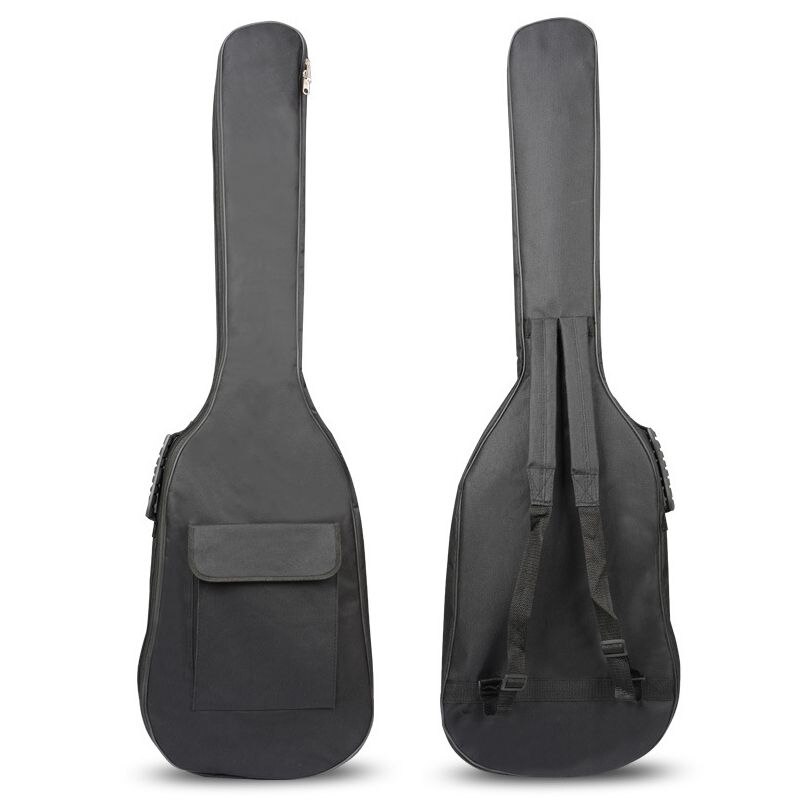 Zwart Waterdichte Dubbele Bandjes Bas Rugzak Gig Bag Case Voor Elektrische Basgitaar 5Mm Dikte Spons Gewatteerde