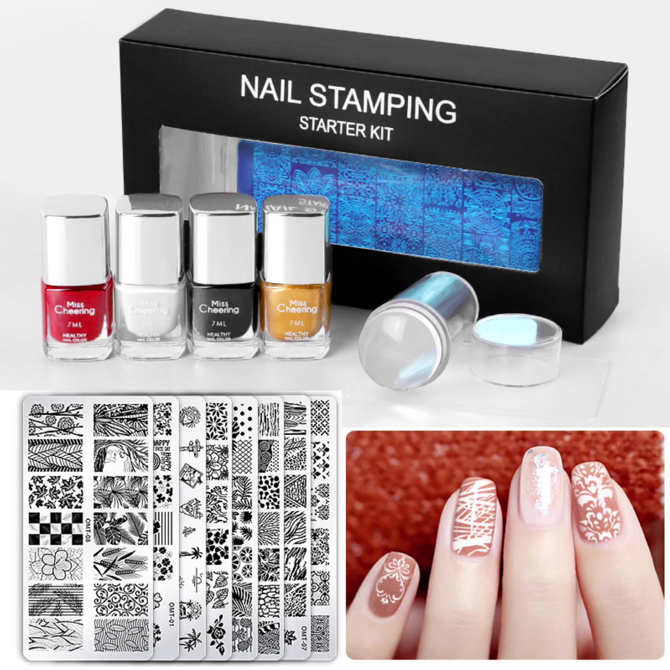 Nail Printing Set Seal Stalen Stempel Nagellak Verf-Gratis Nail Art Tool Volledige Afdrukken Template Set Nail Stempelen starter Kit