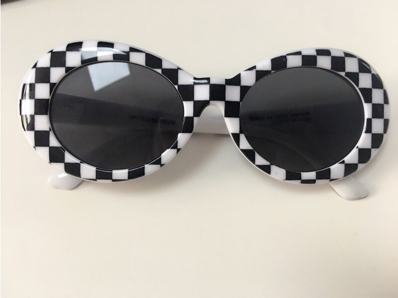 Long keeper nirvana kurt cobain solbriller til mænd kvinder plaid ovale solbriller unisex briller gafas wxr 04: Hvidgz