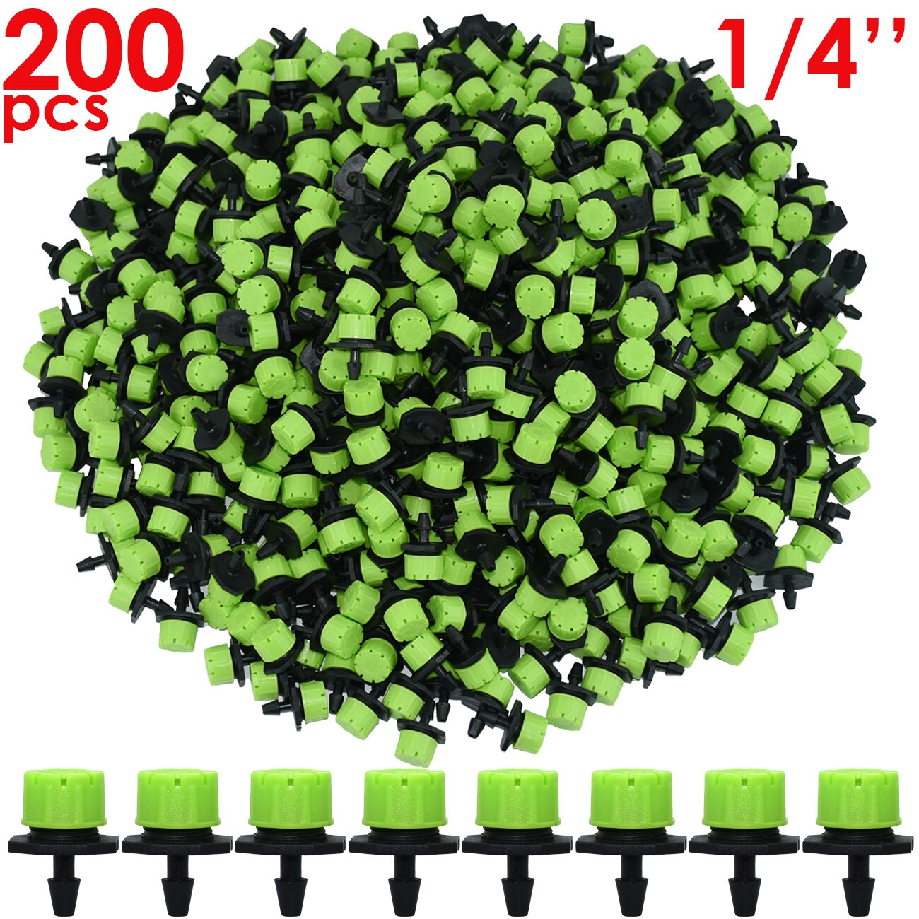 30-500 Stuks Verstelbare 1/4 Irrigatie Misting Druppelaar Sprinkler Emitter Micro Drip Tuin Watering Tool Balkon Tuin Kas: Oranje