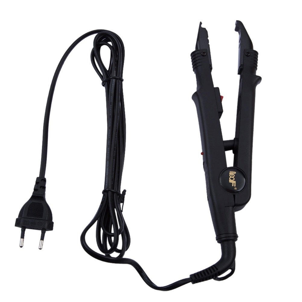 Hair Extension Fusion Iron Keratin Bonding Tool Heat Connector: Black EU Plug