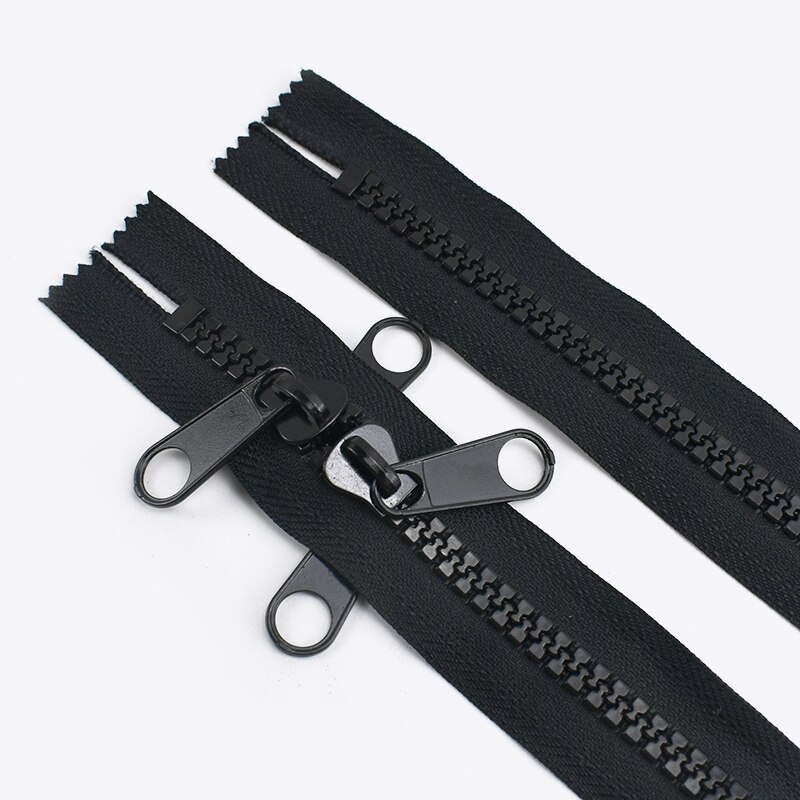1/2/3/4/5/6Meters 10# Double Zip Sliders Resin Zipper For Tent Bags Outdoor Travel Long Coat DIY Clothing Sewing Accessories: Black / 2Meters