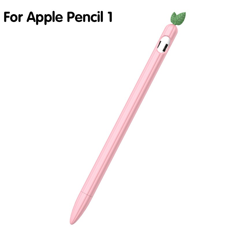 Suave lindo estuches de silicona para lápices para Apple lápiz 1 2 cubierta de cuero para iPad Tablet Touch Pen Stylus protector caso de la cubierta de la manga de la cáscara: For Pencil 1 06