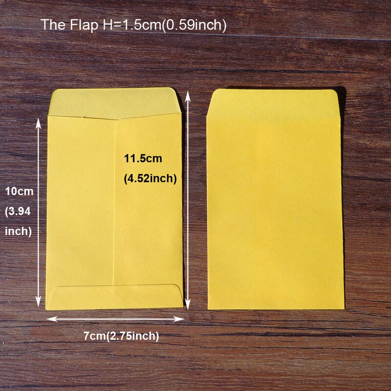 Sobres de papel en blanco Retro Para 20 piezas, color amarillo, sobre de invitación, tarjeta de , papelería para Favor de , bolsa de papel de 7x10cm + 1,5 cm
