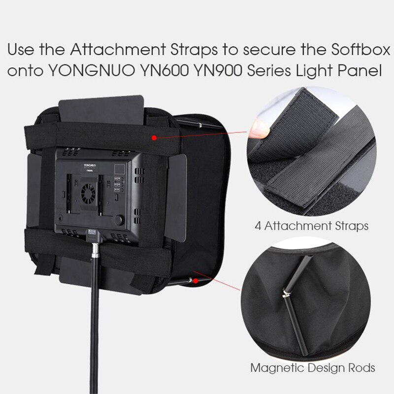 Black LED Flash Grid Light Folding Softbox Studio Light Portable Portrait Shooting Special Softbox Light Box Camera Accessory