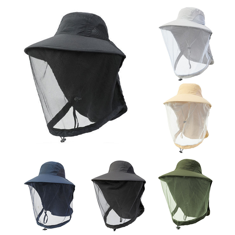 Gorro antimosquitos plegable a la con malla de red oculta para mujeres y hombres, gorro repelente de insectos y abejas, gorro de pesca con protección solar