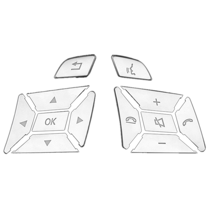 Autocollant Pour Volant Pour Mercedes Pour Benz A B C E ML Gl Cla Gla Glk SL SLK Classe W176 W246 W212 W204 2X Autocollant De Garniture De Bouton De Volant