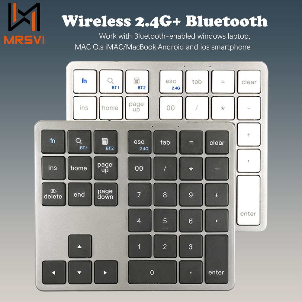 2.4G draadloos Bluetooth-numeriek toetsenblok Ultradunne afstandsbediening Numpad numeriek toetsenbord voor IOS Android Window digitaal toetsenbord
