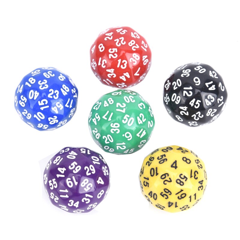 1 Pcs 60 gezicht Dobbelstenen Voor Game Polyhedral D60 Multi Zijdige Acryl Dobbelstenen voor TRPG game liefhebbers