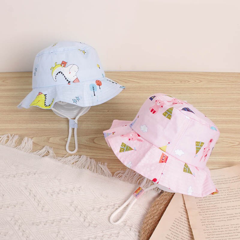 Cartoon Animal Baby Panama Hat primavera estate morbido cotone bambini secchiello Cap bambini Toddler Beach Baby Boy Girl cappello da sole 1-5