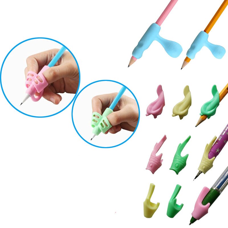 Silicone Pencil Holder Pen Two finger Writing Aid Grip Posture Correction Tool for Children Students Kids