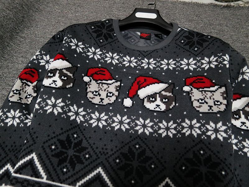 Pull homme automne hiver dessin animé noël sweat hommes pull polaire flocon de neige Animal gris