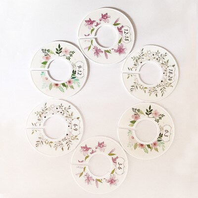 Porte-vêtements pour enfants, 6 pièces, rond, diviseurs, cintre en plastique, anneau, pour vêtement de bébé, fournitures d'étiquettes: 1