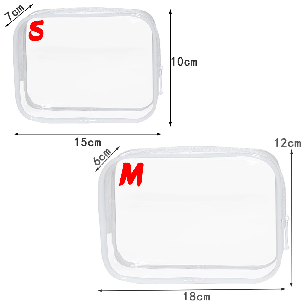 PVC Transparent Waterproof Makeup Bag Small Large Clear Cosmetic Bags Portable Travel Toiletry Wash Organizer Case Storage Pouch: SKY BLUE