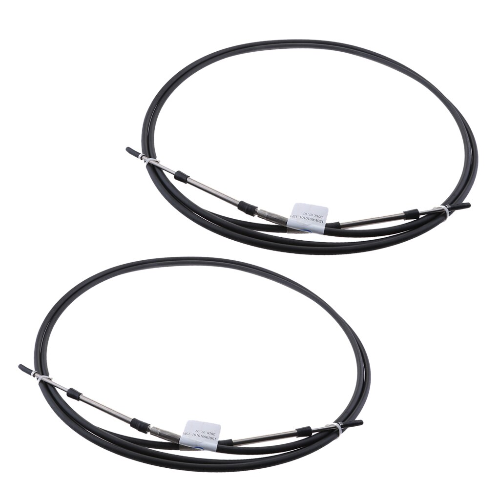 2pcs Black 16 FT Throttle Shift Remote Control Box Cable for Yamaha Outboard 16 FT Stainless Steel Throttle Cable
