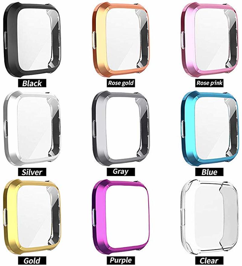 2pack Soft Tpu Case for Fitbit Versa 2 versa Band Waterproof Watch Shell Cover Screen Protector for Fitbit Versa 2