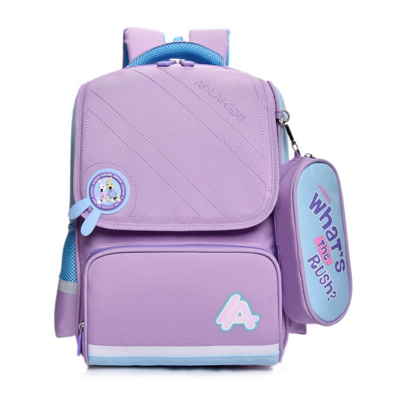 Kids Orthopedische School Backpcak Waterdicht Kinderen Schooltassen Jongens Meisjes Schooltassen Basisschool Rugzak Mochilas Infantil: purple