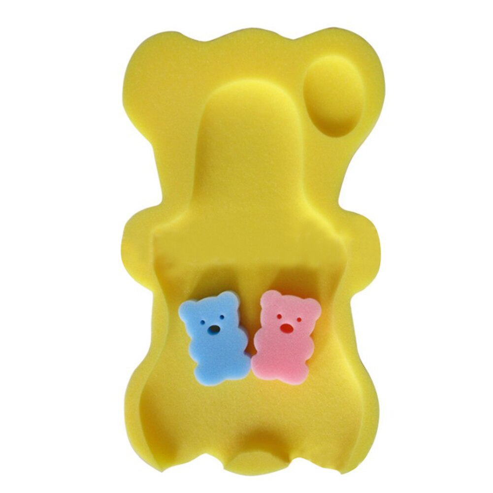 Baby Spons Badmat Antislip Bed Baby Douche Kussen Cartoon Bad Holder Pasgeboren Baby Douche Netten Spons Bad pad # W0: Yellow