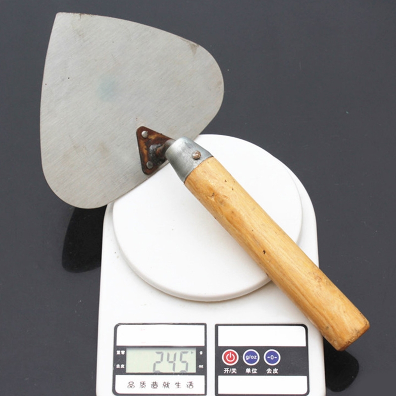 Paint Wallpaper Scraper Wood Handle Round Shovel Trowel Wall Plaster Manganese Steel Construction Concrete Masonry Tools