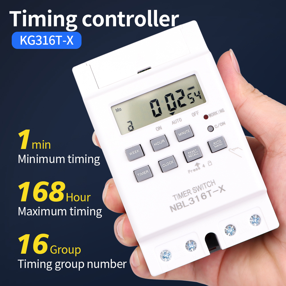 Digital LCD Display Timer Switch 168 Hours Electronic Time Control 220V Din Rail Weekly Days Hour Programmable Intelligent Relay: Gold