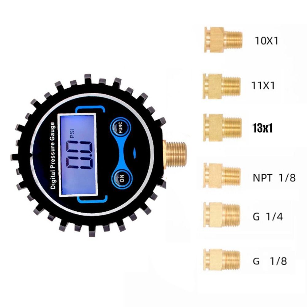 0-250PSI Digital Tire Pressure Gauge Precision Electronic Short Pressure Measuring Valve LED Light Portable