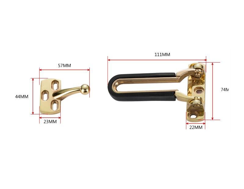 Gouden deurbeveiliging / beveiligingsketting voor hotelkamerdeuren, anti-hotlinking / veiligheidsketting