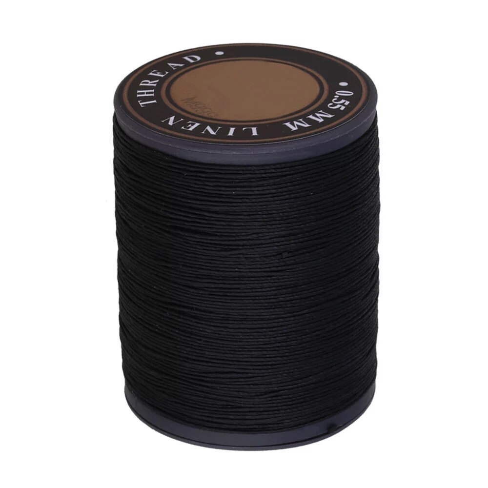 0.55mm Sewing Craft Flax Waxed Linen Sewing Wax Cord String Black 150m
