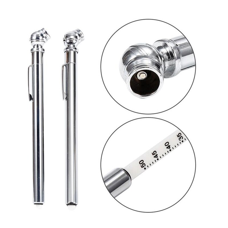 5 Pack Pencil Tire Pressure Gauge 5-50 PSI Universal for Car Motorcycle Bicycle