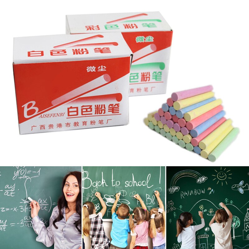 48 stuks gemengde kleuren witte krijtstiften verpakking kinderspeelplaats school kunst leer puo 88