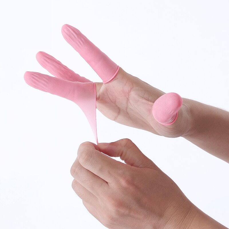 Engangs fingerbetræk naturgummi handsker skridsikre latex tremmesenge fingerspidsbeskytter