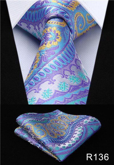 Paisley blume 3,4 "Seide Gewebt Hochzeit Männer Krawatte Krawatte Tasche Platz Klassische Partei Hochzeit Herrenmode Taschentuch einstellen # RF4